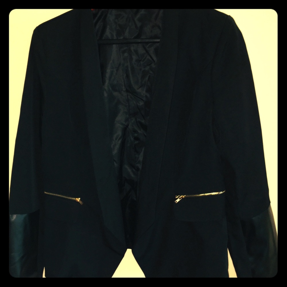 Eric Dress Black Cotton Stand Collar Blazer